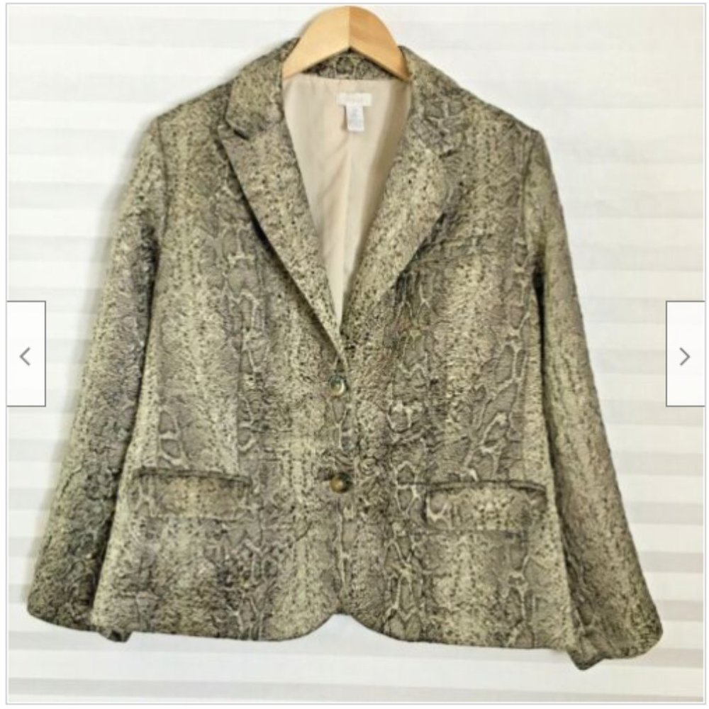Chico's Gold Brown Shimmer Blazer Jacket